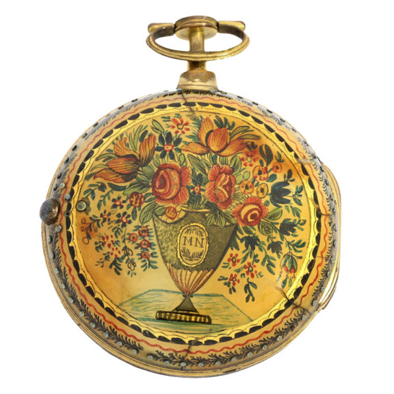 A very beautiful English verge with horn painting Circa 1815