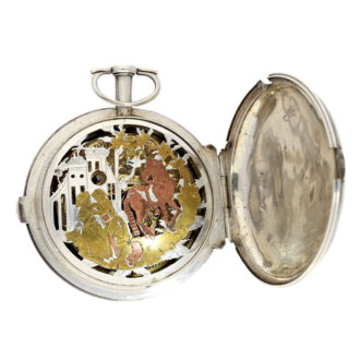 Swiss silver verge with hidden figures scene Circa 1780
