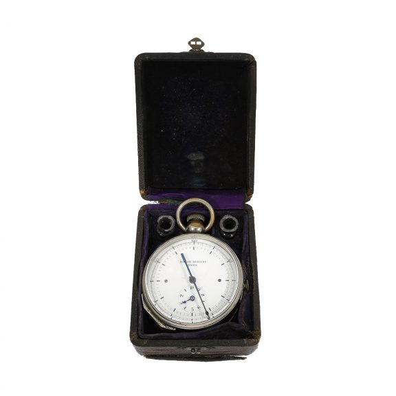 Very rare French chromed brass inking chronograph Circa 1860 Very rare French chromed brass inking chronograph Circa 1860