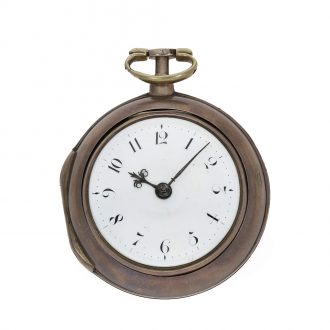 English silver pair cased verge watch in beautiful condition Circa 1753