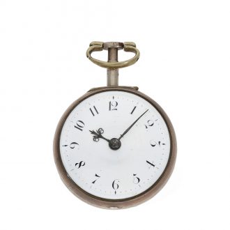 English silver pair cased verge watch in beautiful condition Circa 1753