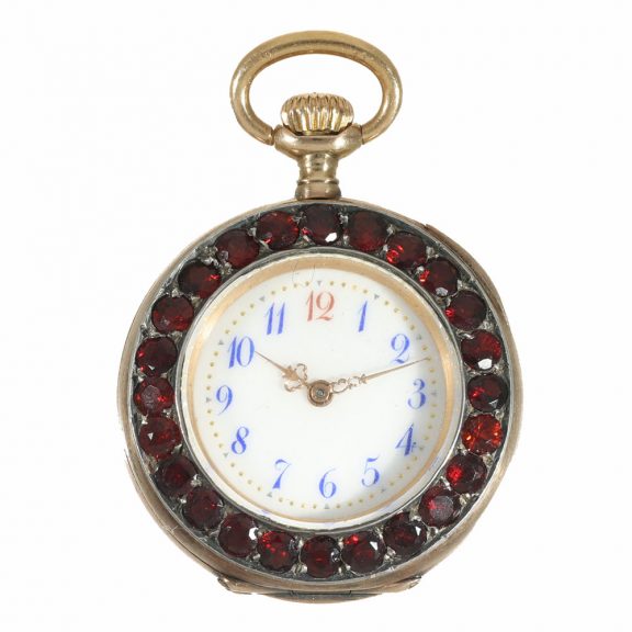 Swiss 18 carat gold pendant watch with lever escapement Circa 1850