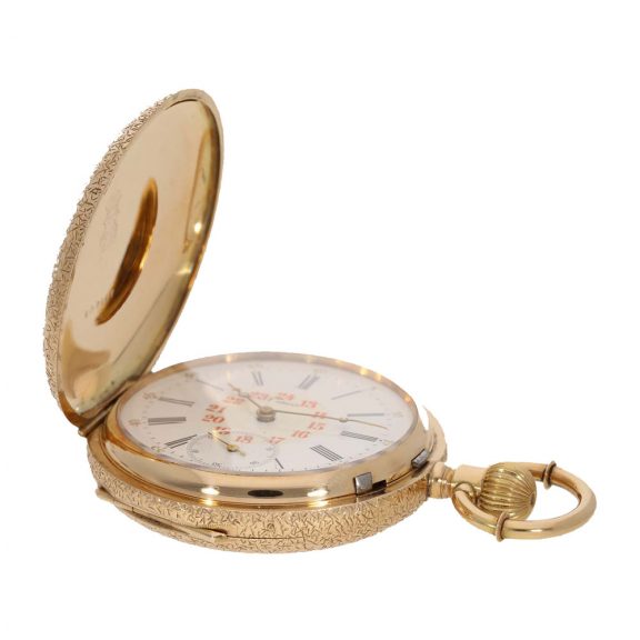 Swiss 14 carat gold heavy splendour full hunter Circa 1881 Swiss 14 carat gold heavy splendour full hunter Circa 1881