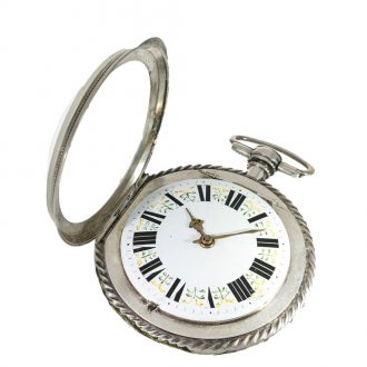 Austrian silver verge watch with skeletonized movement Circa. 1800