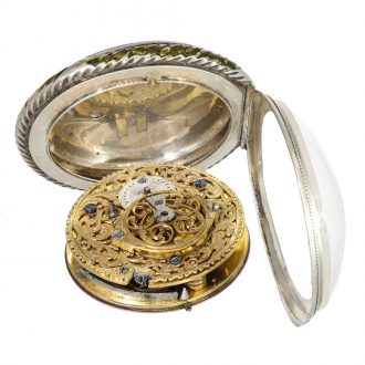 Austrian silver verge watch with skeletonized movement Circa. 1800