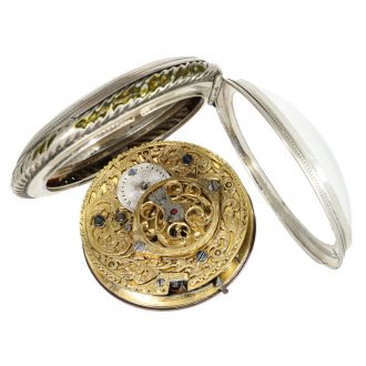 Austrian silver verge watch with skeletonized movement Circa. 1800