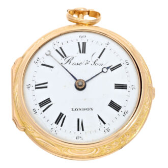 An English gold repoussé pair cased verge watch Circa 1770