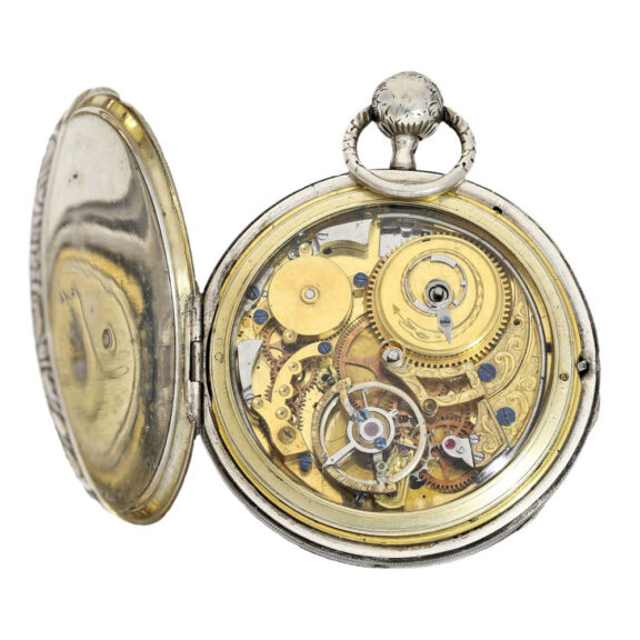 French silver repeater, partially skeletonized Circa 1809 French silver repeater, partially skeletonized Circa 1809