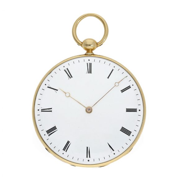 Probably Swiss 18 Carat gold fine lépine glazed on both sides Circa 1850