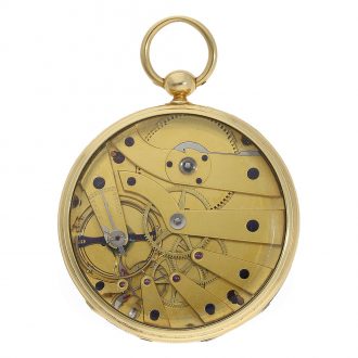 Probably Swiss 18 Carat gold fine lépine glazed on both sides Circa 1850