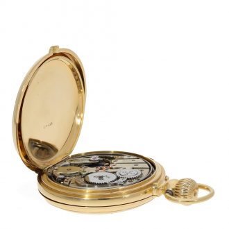 Swiss 18 Carat half hunter cased pocket watch with repeater Circa 1890