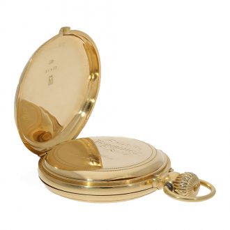 Swiss 18 Carat half hunter cased pocket watch with repeater Circa 1890