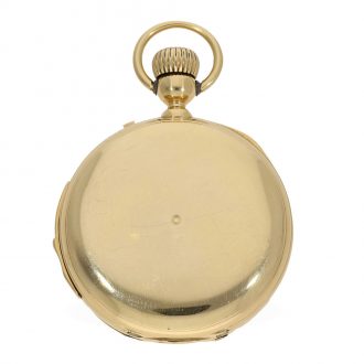 Swiss 18 Carat half hunter cased pocket watch with repeater Circa 1890