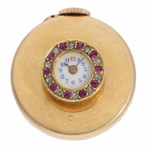 American decorative 18 carat gold buttonhole watch Circa 1900