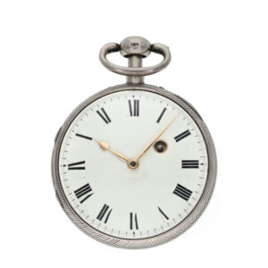 Fine English solid silver pocket watch with quarter hour repeater Circa 1781