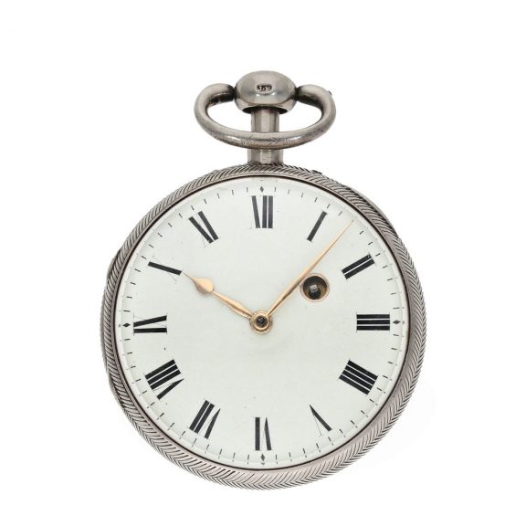 Fine English solid silver pocket watch with quarter hour repeater Circa 1781