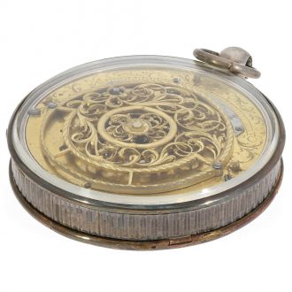 French silver glazed on both sides verge pocket watch Circa 1800