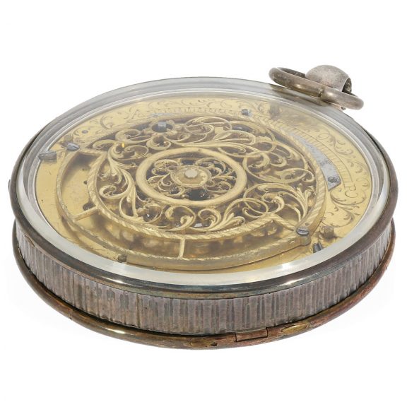 French silver glazed on both sides verge pocket watch Circa 1800 French silver glazed on both sides verge pocket watch Circa 1800