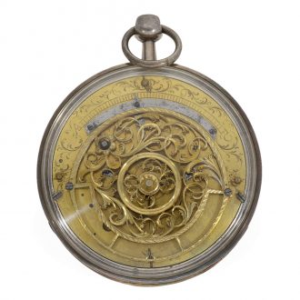 French silver glazed on both sides verge pocket watch Circa 1800