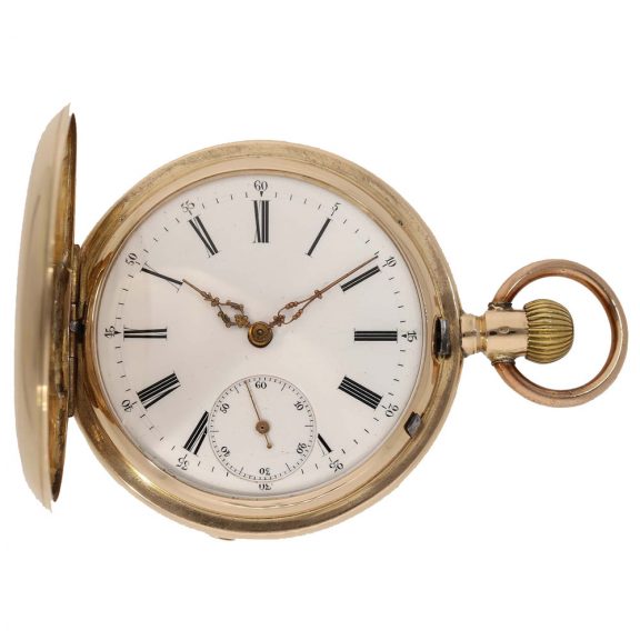 Swiss 14K gold hunting cased anker chronometer Circa 1890