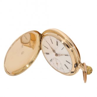 Swiss 14K gold hunting cased anker chronometer Circa 1890
