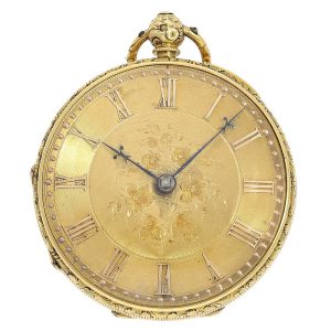 English gold champlevé pocket watch with hallmarks Circa 1853