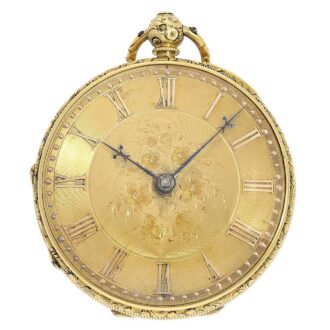 English gold champlevé pocket watch with hallmarks Circa 1853
