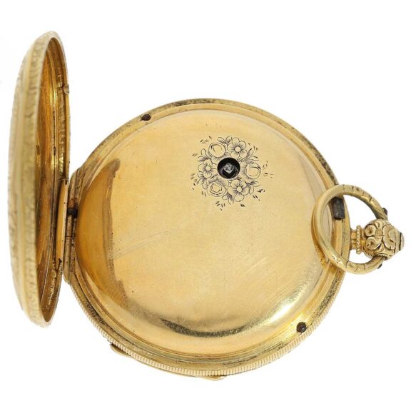 English gold champlevé pocket watch with hallmarks Circa 1853 English gold champlevé pocket watch with hallmarks Circa 1853