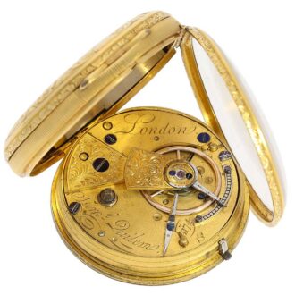 English gold champlevé pocket watch with hallmarks Circa 1853