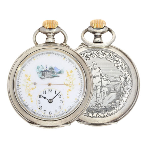 Swiss silver deck watch with central second Circa 1880 Swiss silver deck watch with central second Circa 1880
