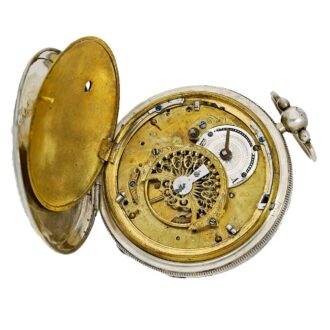 Big silver verge watch with very rare dial Circa 1800