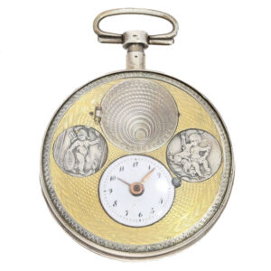 Swiss silver verge watch with hidden erotic scene Circa 1790