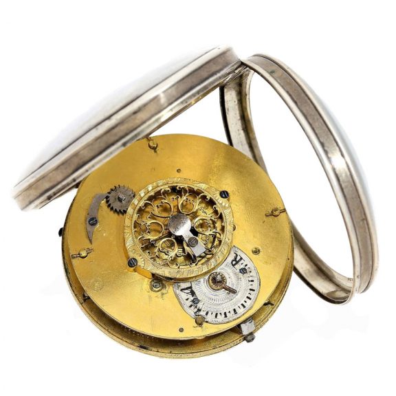 Swiss silver verge watch with hidden erotic scene Circa 1790 Swiss silver verge watch with hidden erotic scene Circa 1790