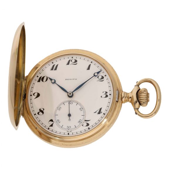 Swiss 14 carat gold top quality full hunter with gold chain Circa 1900
