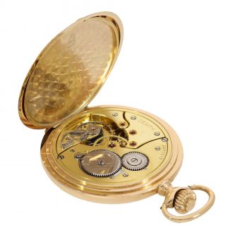 Swiss 14 carat gold top quality full hunter with gold chain Circa 1900