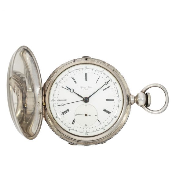 Swiss silver watch with diablotine and seconde morte Circa 1865