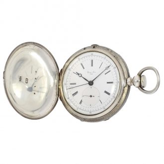 Swiss silver watch with diablotine and seconde morte Circa 1865