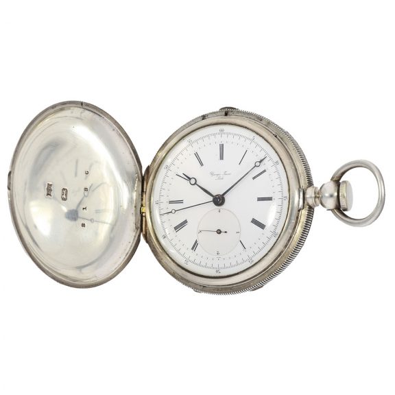 Swiss silver watch with diablotine and seconde morte Circa 1865 Swiss silver watch with diablotine and seconde morte Circa 1865