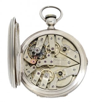 Swiss silver watch with diablotine and seconde morte Circa 1865