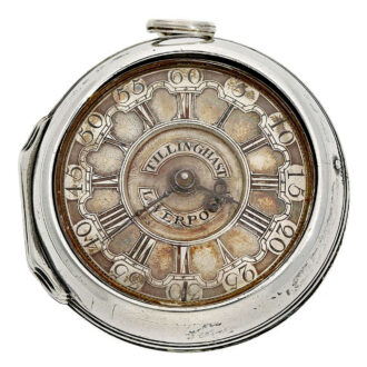 English silver pair cased verge pocket watch Circa 1742