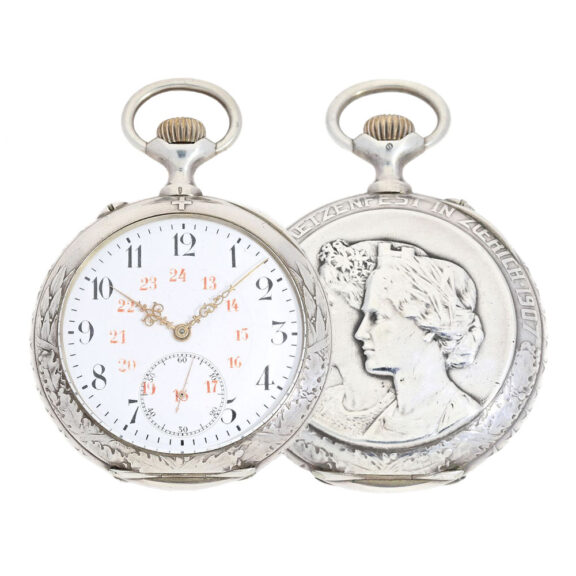 Swiss silver Art Nouveau marksman watch Circa 1907