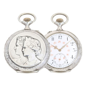 Swiss silver Art Nouveau marksman watch Circa 1907