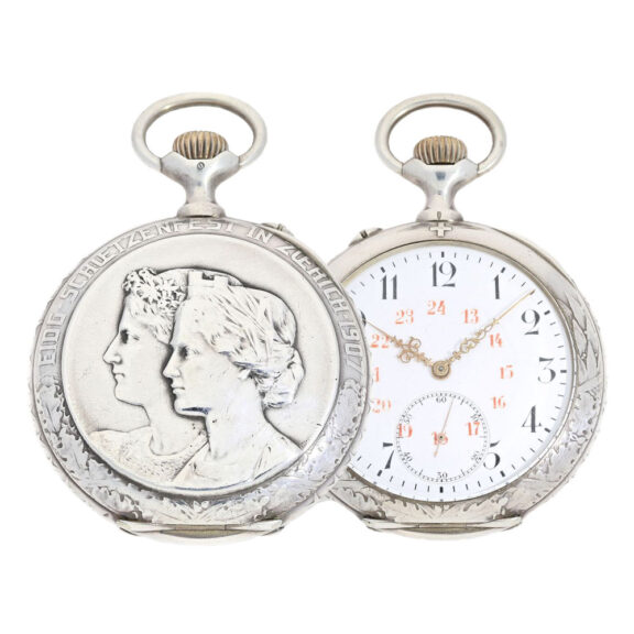 Swiss silver Art Nouveau marksman watch Circa 1907 Swiss silver Art Nouveau marksman watch Circa 1907