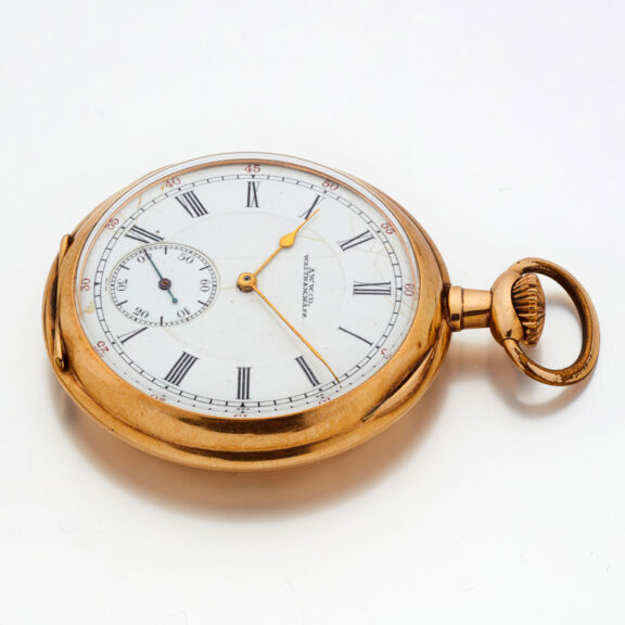 American lever watch in a gold open faced case Circa 1910 American lever watch in a gold open faced case Circa 1910