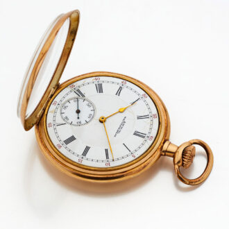 American lever watch in a gold open faced case Circa 1910