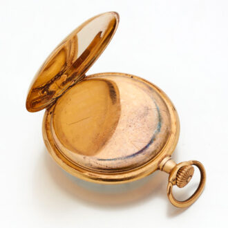 American lever watch in a gold open faced case Circa 1910