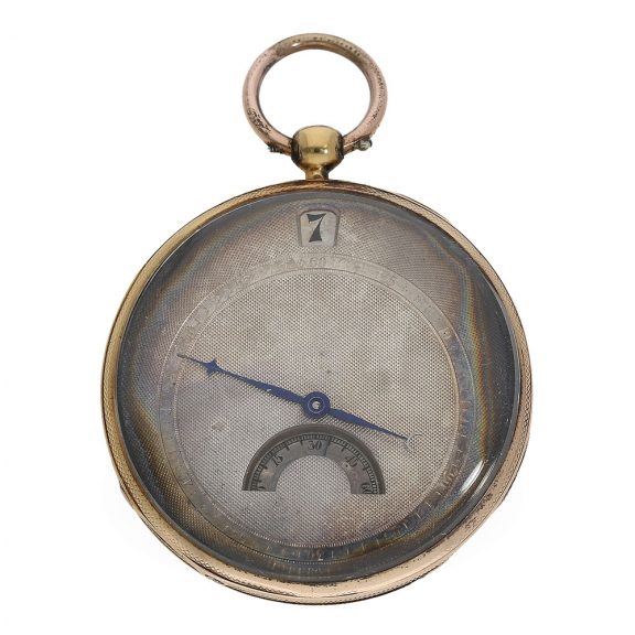 18 Carat gold Swiss watch jumping hour and retrograde seconds Circa 1820
