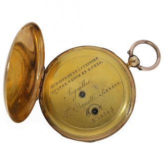 18 Carat gold Swiss watch jumping hour and retrograde seconds Circa 1820