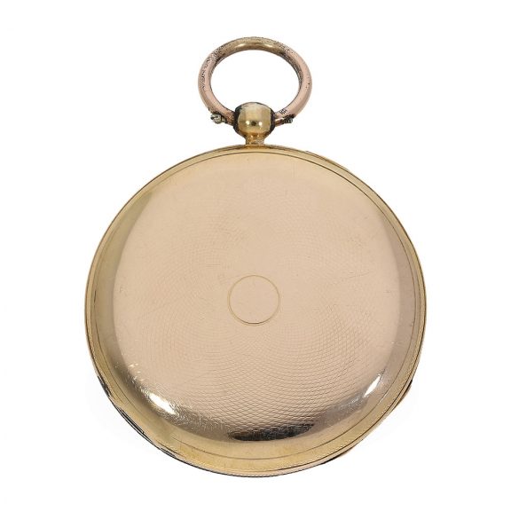 18 Carat gold Swiss watch jumping hour and retrograde seconds Circa 1820 18 Carat gold Swiss watch jumping hour and retrograde seconds Circa 1820