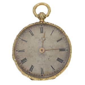 Swiss 18 carat gold and enamel miniature watch Circa 1830